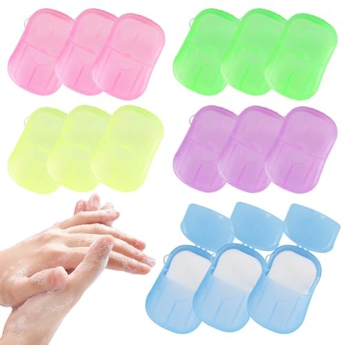 15 Pack Soap Sheets for Traveling, 300 Sheet Portable Soap Paper Disposable
