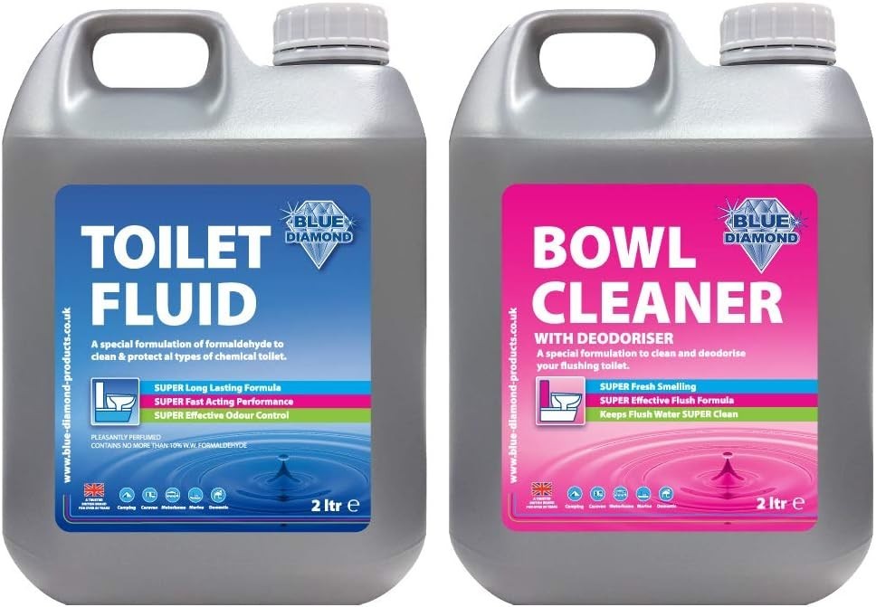 Toilet Fluid & Rinse 2L Twin Pack for Caravan & Motorhome Eco Friendly Chemical