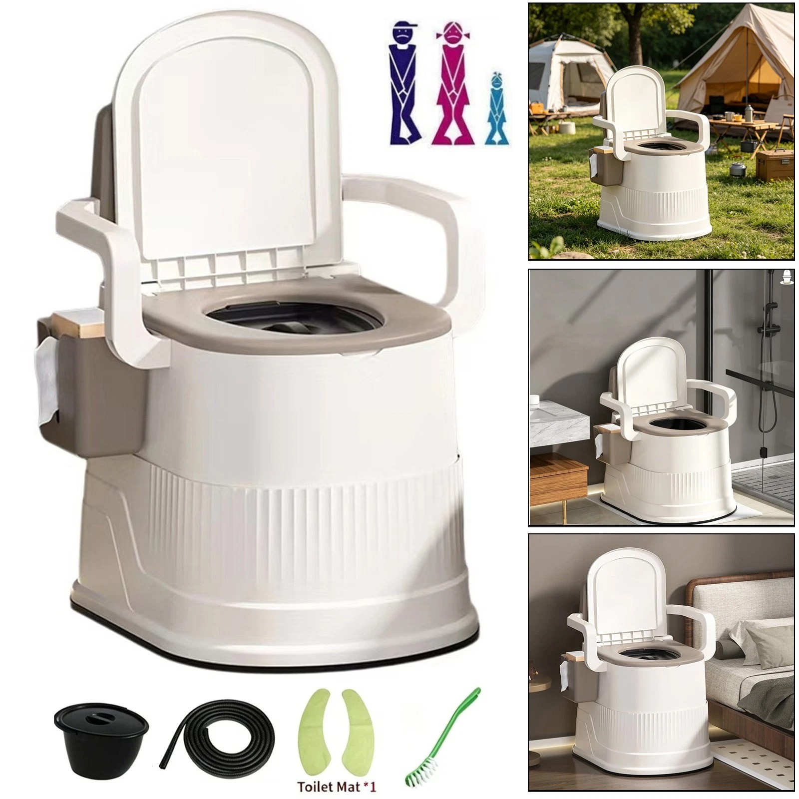 6L Portable Folding Toilet Car Outdoor Travel Potty for Camping Hiking Beach US
