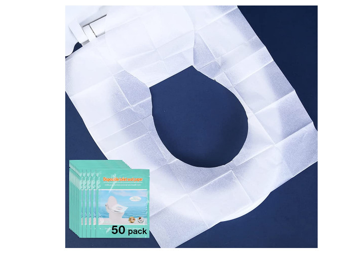 Toilet Seat Cover Travel Biogradable Covers Flushable Paper Disposable 50 Pack