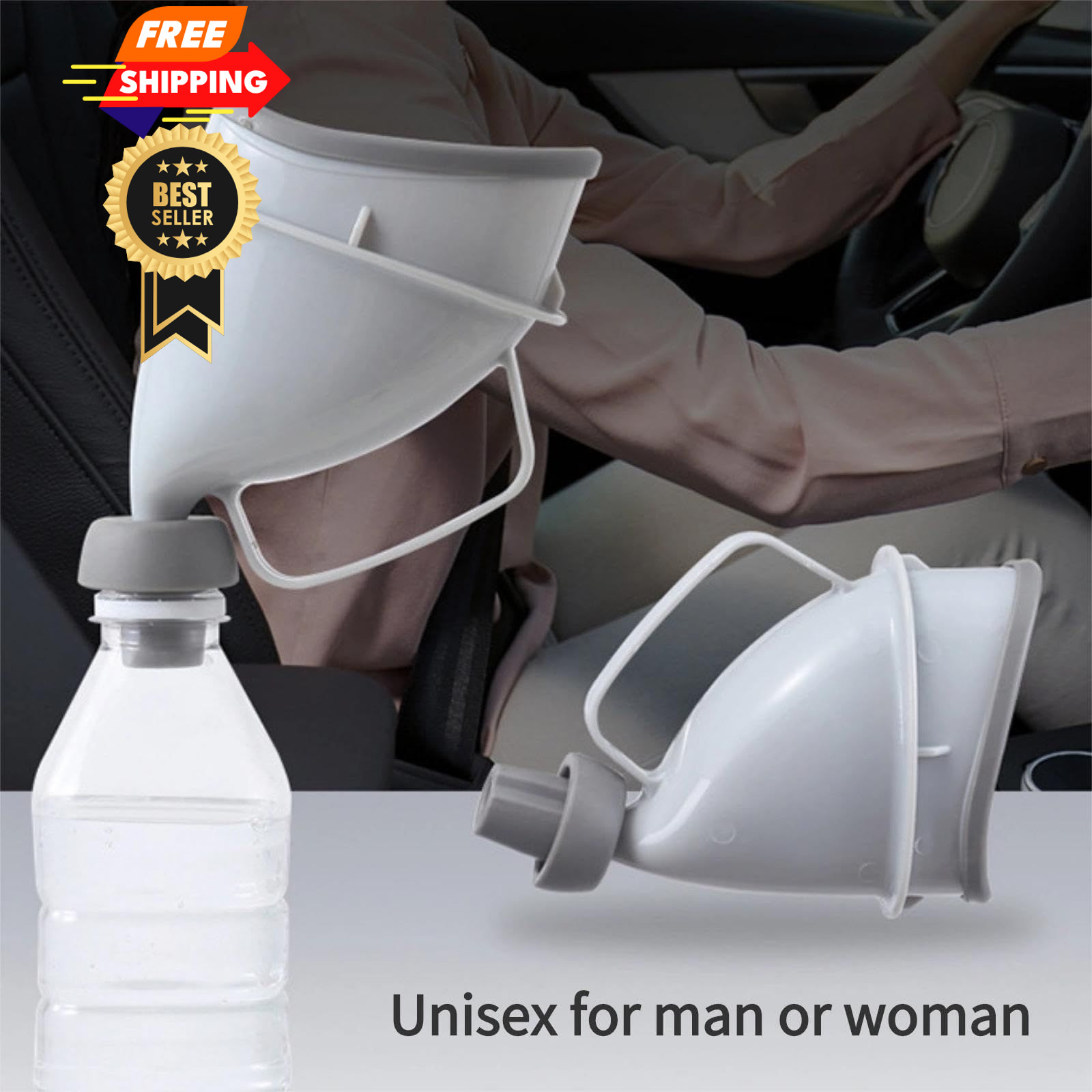 KINTEGOOD Portable Urination Device, Unisex Travel Emergency Large, Gray
