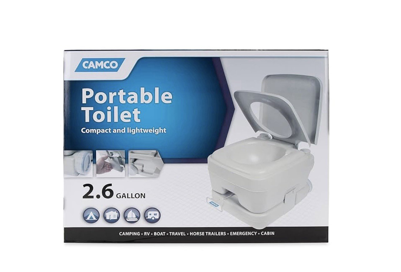 Camco 2.6 Gallon Portable Toilet For Camping Rv Boating And Road Trips