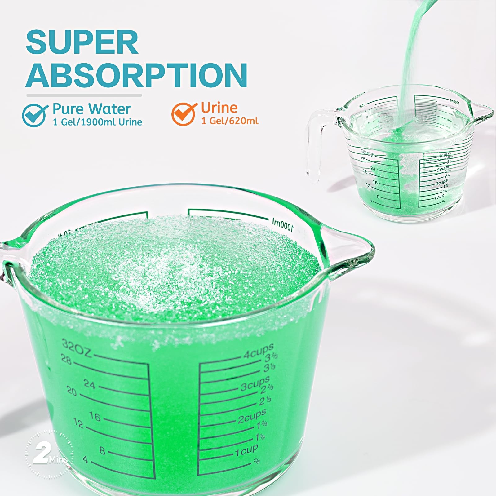Wenge Urine Super Absorbent Solidifier, 180 Use, Green Jasmine Scent