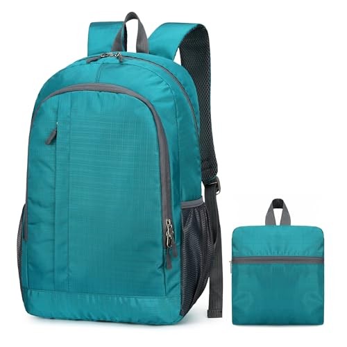 Ultra Lightweight-Packable-Hiking-Backpack Foldable Travel Camping Lake Blue