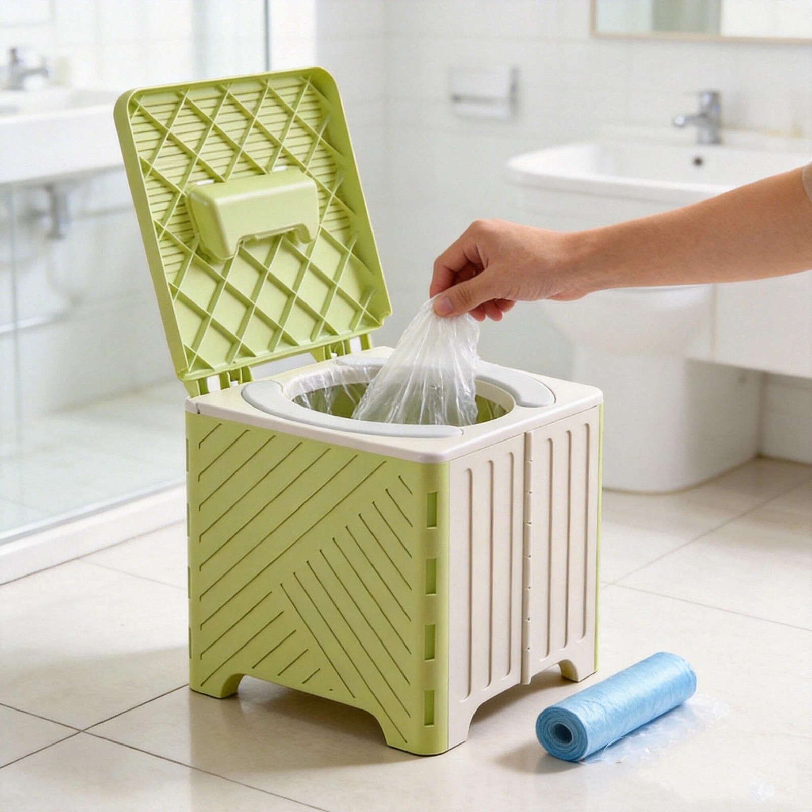 Portable Potty for , Foldable Travel Training Seat-Leak-Proof Potty Chair wit…