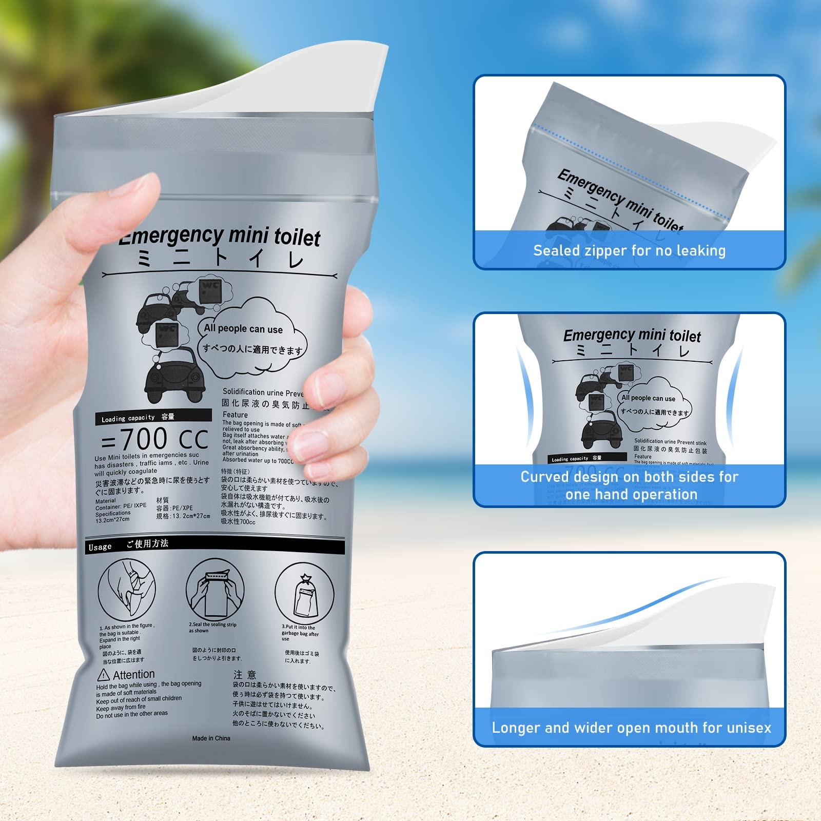 Asiuriys 21 PCS 700 ML Disposable Urinal Bag, Portable Camping Pee Bags, Trav…