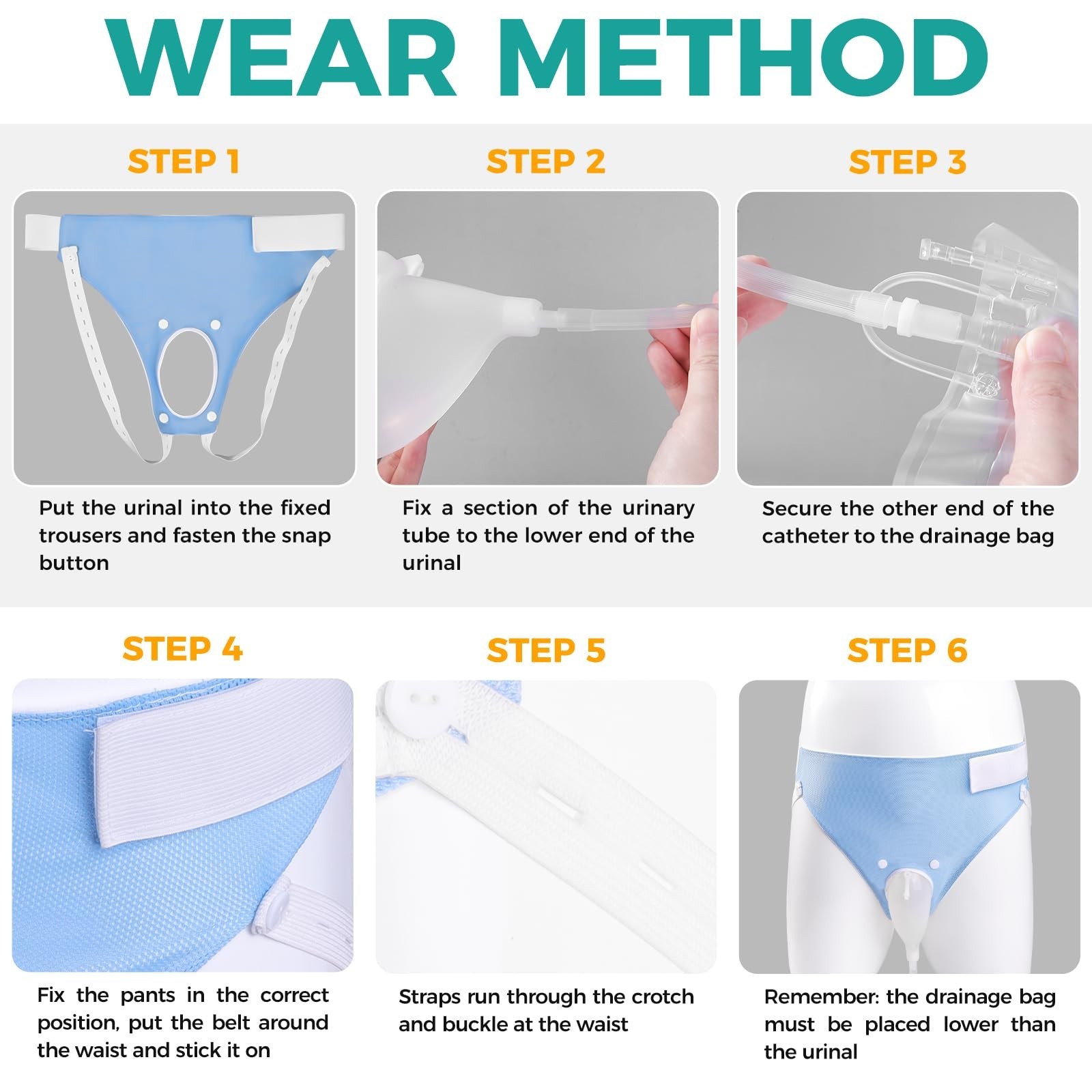 Wearable Urinal Bag for Man, Portable Urinals for Men, Reusable Male Urine Ba…