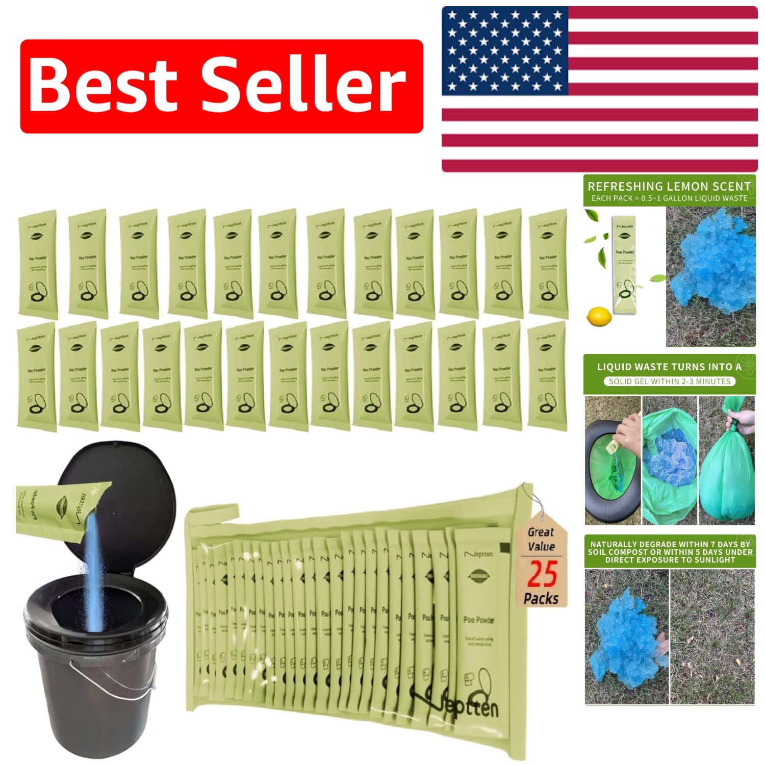 Emergency Portable Toilet Gel – Safe & Effective Degradable Solution for Camping