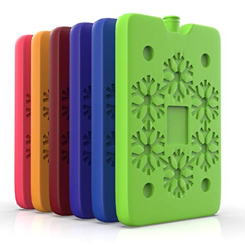 Multicolor Lunch Bag Ice Packs, 6-Piece Set, Reusable and Eco-Friendly, 6 Pack