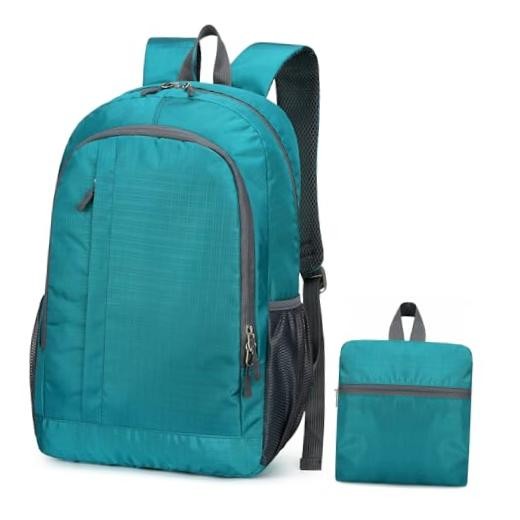 Ultra Lightweight-Packable-Hiking-Backpack Foldable Travel Camping Lake Blue