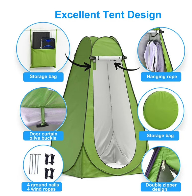 Portale Foldable Camping Toilet Set with Privacy Tent, Ergonomic Potty Provides