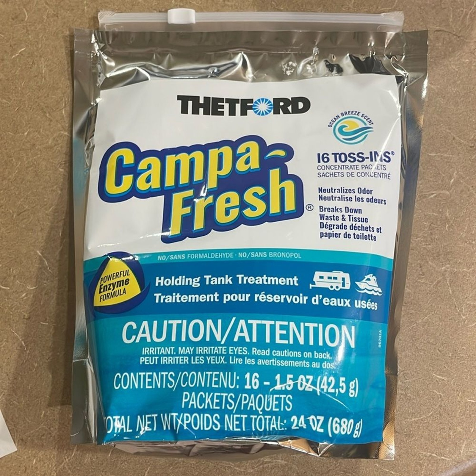 Thetford Campa Fresh lot of 4 bags toss in sachets ocean breeze scent camper RV