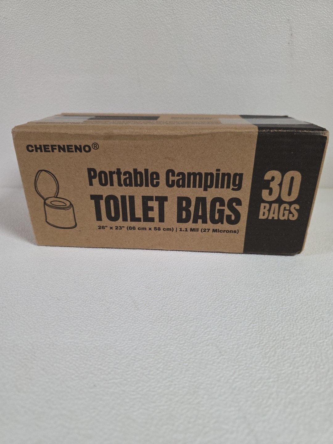 CHEFNENO Portable Camping Toilet Bags 30 Bags 26” X 23” 1.1 Mil NOS (2023)
