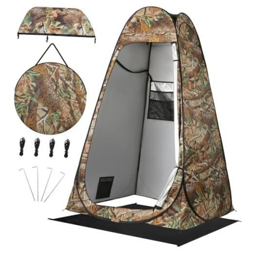Pop Up Shower Tent, Outdoor Privacy Tent with Removable Bottom, Camouflage