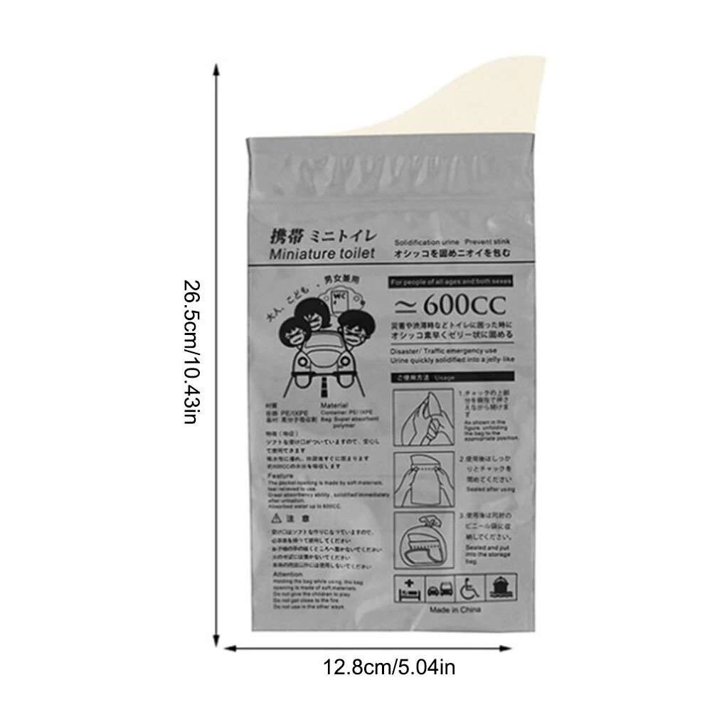 100-8PC Outdoor Emergency Urine Bags 600ml Disposable Mobile Toilet Portable Bag