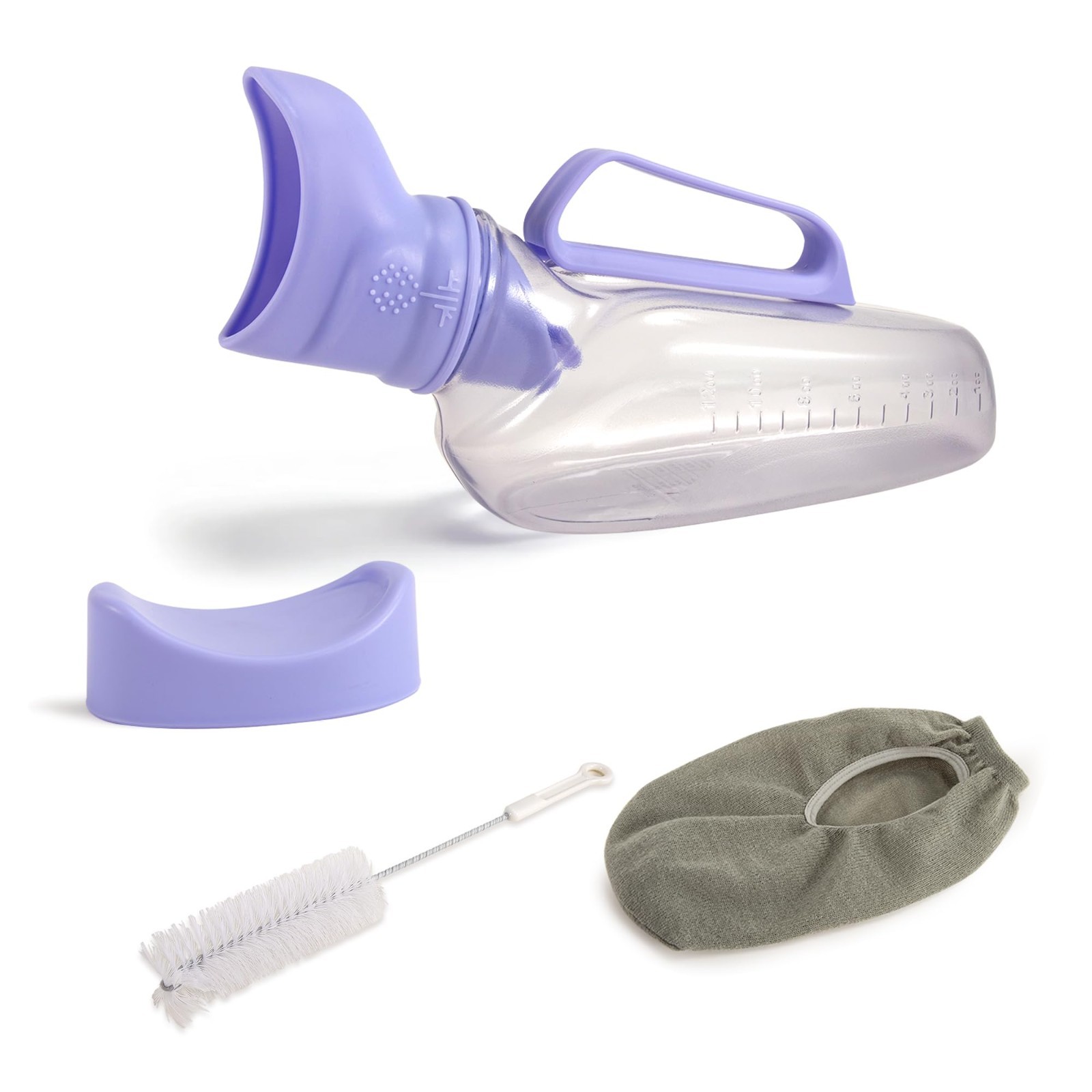 Portable Female Urinal 1200ml – Soft Rubber Funnel, Spill-Proof Lid, Travel & Ca
