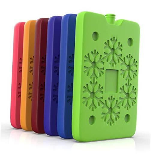 Multicolor Lunch Bag Ice Packs, 6-Piece Set, Reusable and Eco-Friendly, 6 Pack