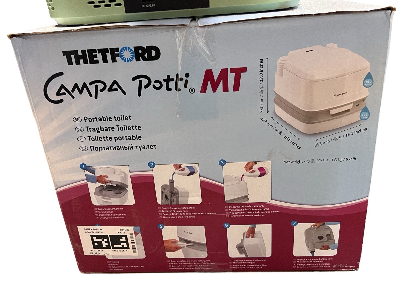 THETFORD Campa POTTI MT Portable Camping Toilet RV Camper Van Trailer Travel pot