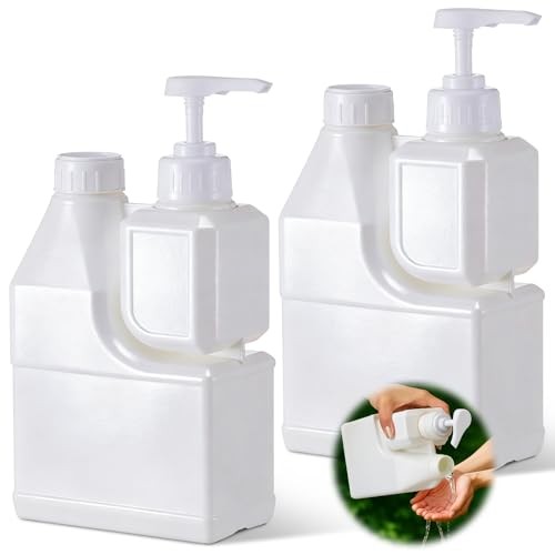 2 Pcs Portable 2 Compartment Foam Soap Handwashing Bottle 1300ml Capacity