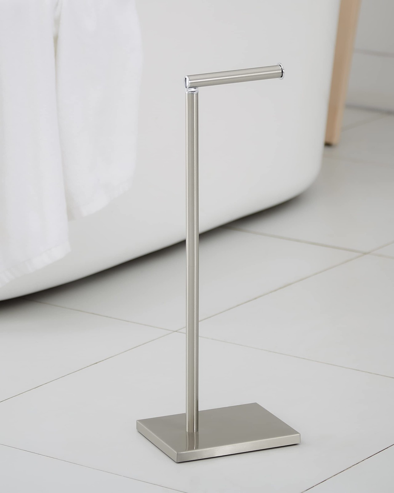 Toilet Paper Holder Stand, Free Standing Toilet Paper Roll Holder with Reserve f