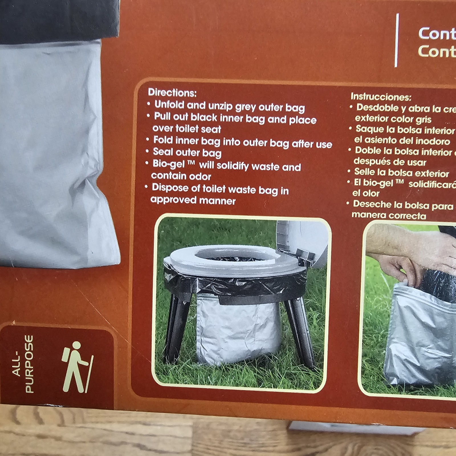 Portable Hiking Camping Toilet Waste Bags Bio-Gel Puncture Resistant TWO BOXES