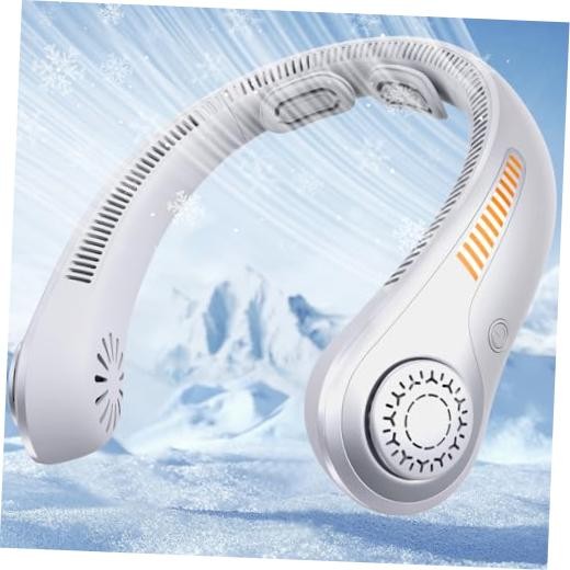 Portable Neck Fan Rechargeable, 5 Speeds, Lightweight, Long Lasting, Gray