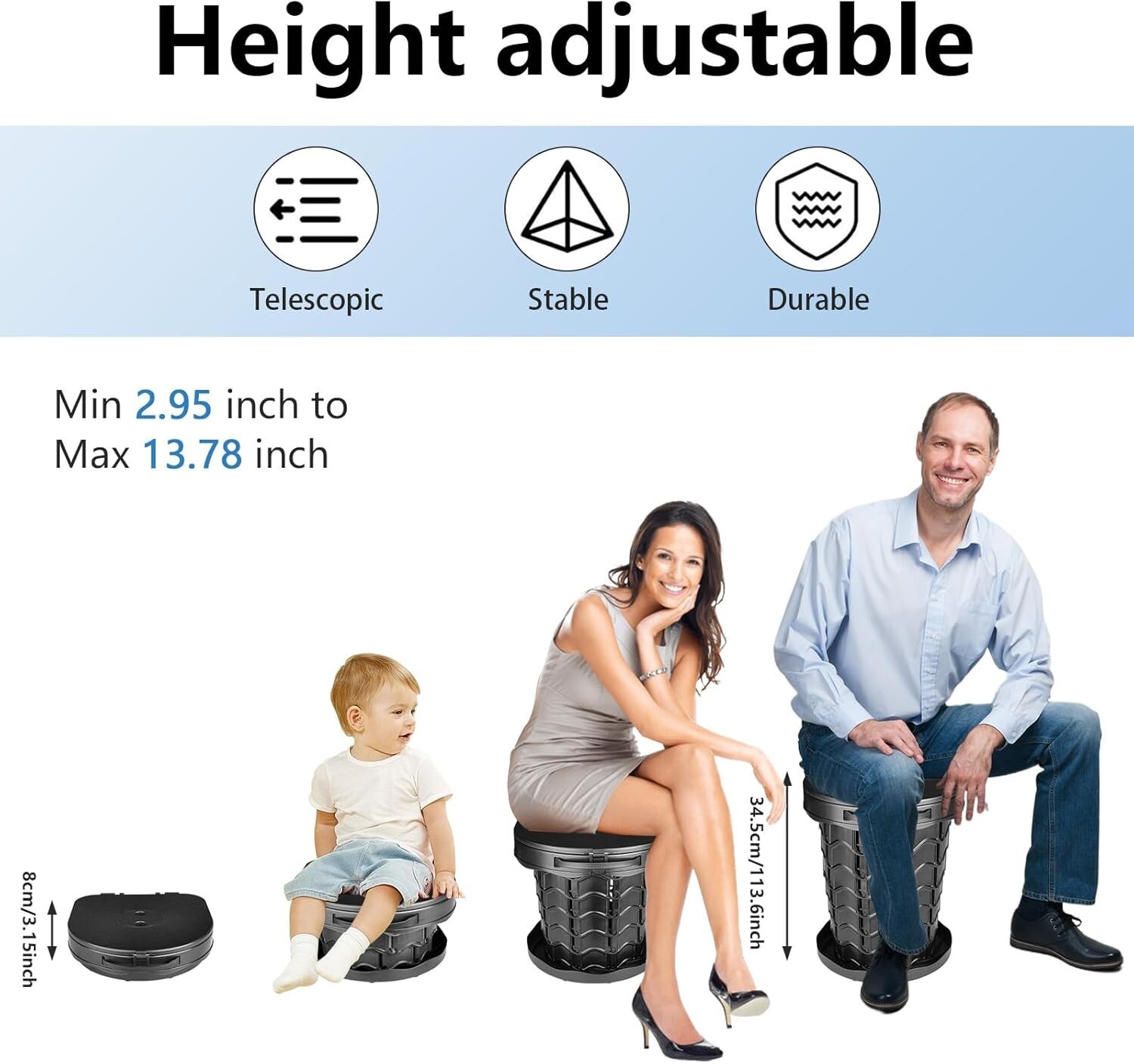Camping Toilet Folding Camping Separating Toilet Toilet with Lid 180kg Hiking C766