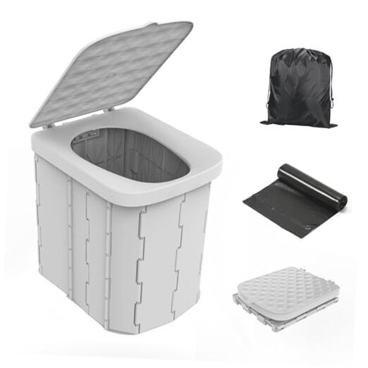Portable Camping Toilet for Adults – XL Portable Folding Toilet with Gray