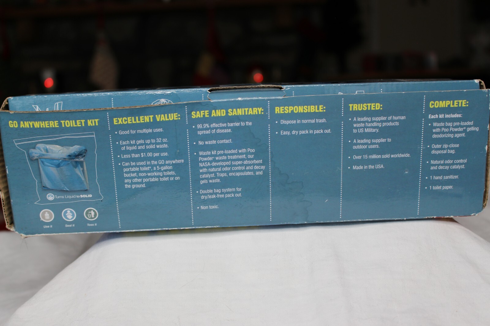Cleanwaste GO Anywhere Toilet Waste Kits-12/Pack CASE NEW
