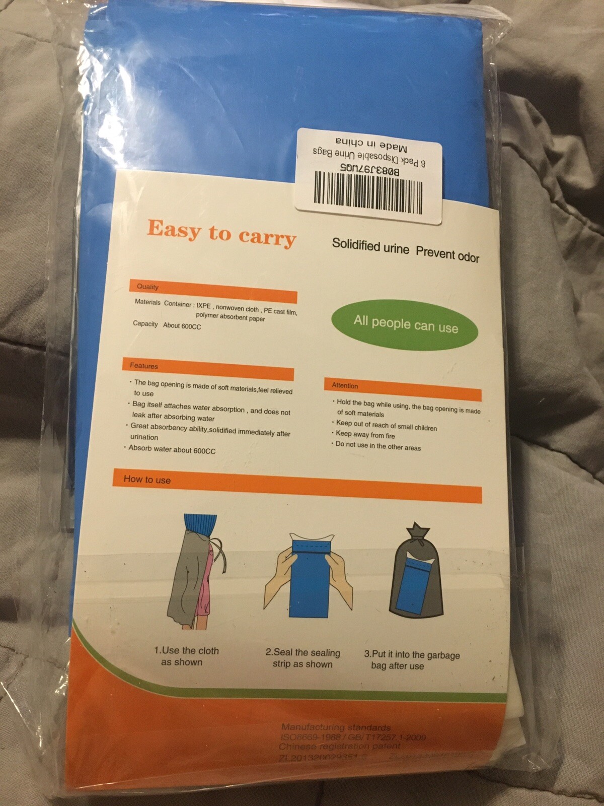Emergency Mini Toilet Disposable 10x Urine Bags 600cc 8 Pack Male/Female Use New
