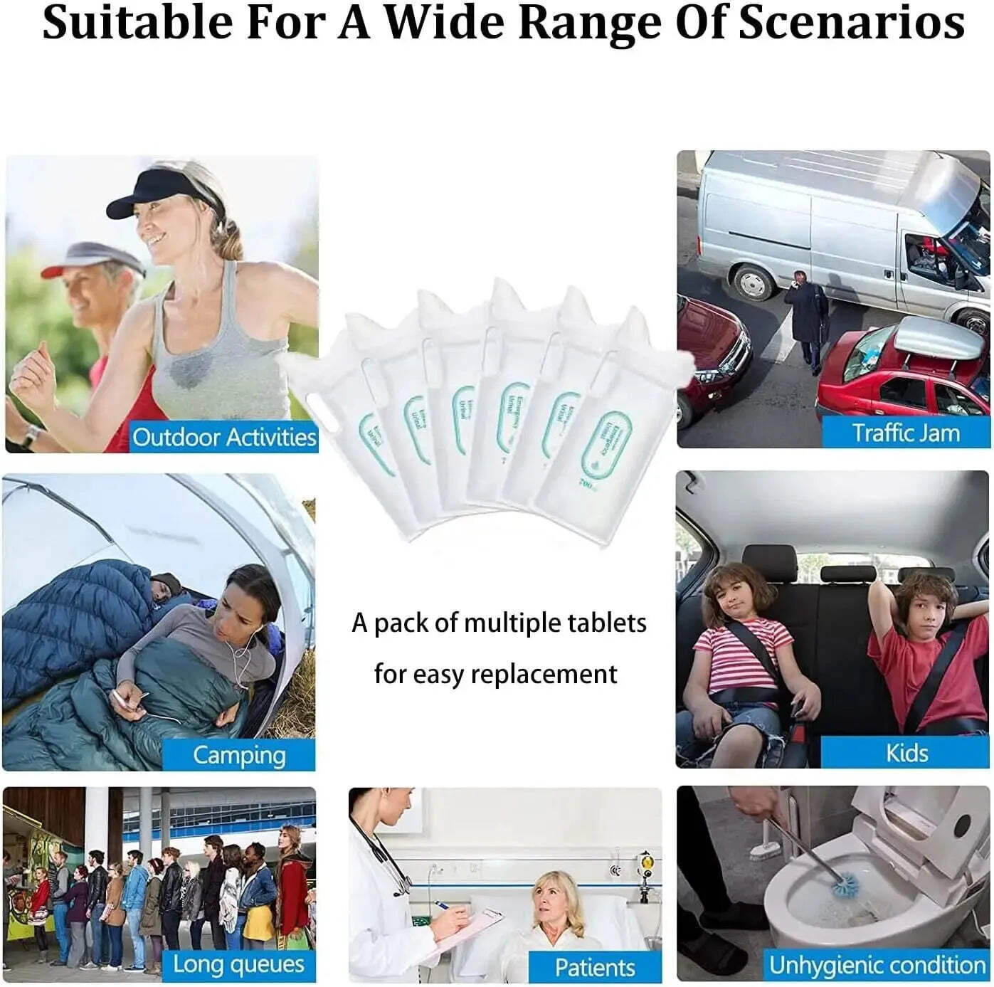 4PCS 700ml Car Urine Bag Emergency Portable Vomit Bags Mini Mobile Toilets Handy