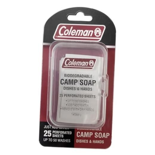 Coleman Camp Soap Sheets – 25 Travel Soap Sheets for Camping, Hiking &