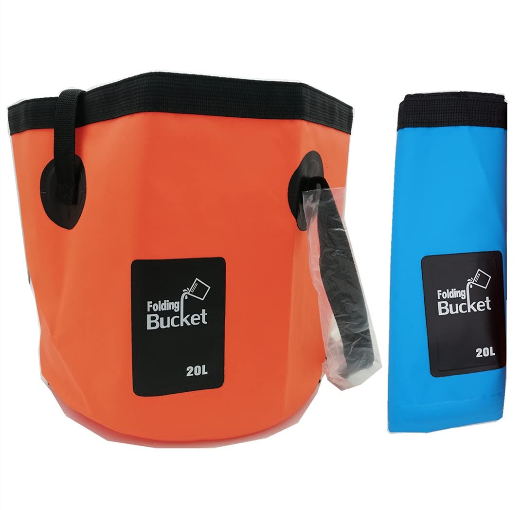 2pack Collapsible Buckets Camping Water Storage Container 5 Gallon20l Portab