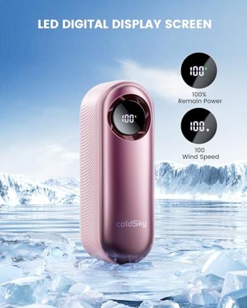 Portable Handheld Turbo Fan, 4000mAh Rechargeable Personal Mini Fan, 1 Pink