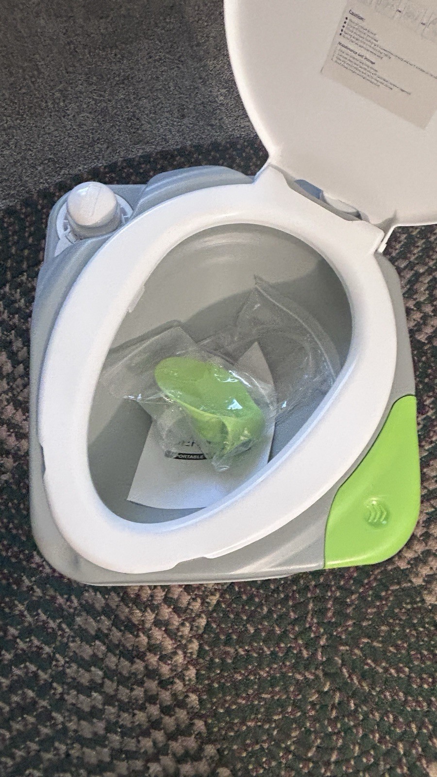 Kohree 5.8 Gal Portable Camping Toilet Gray Extended Diagonal