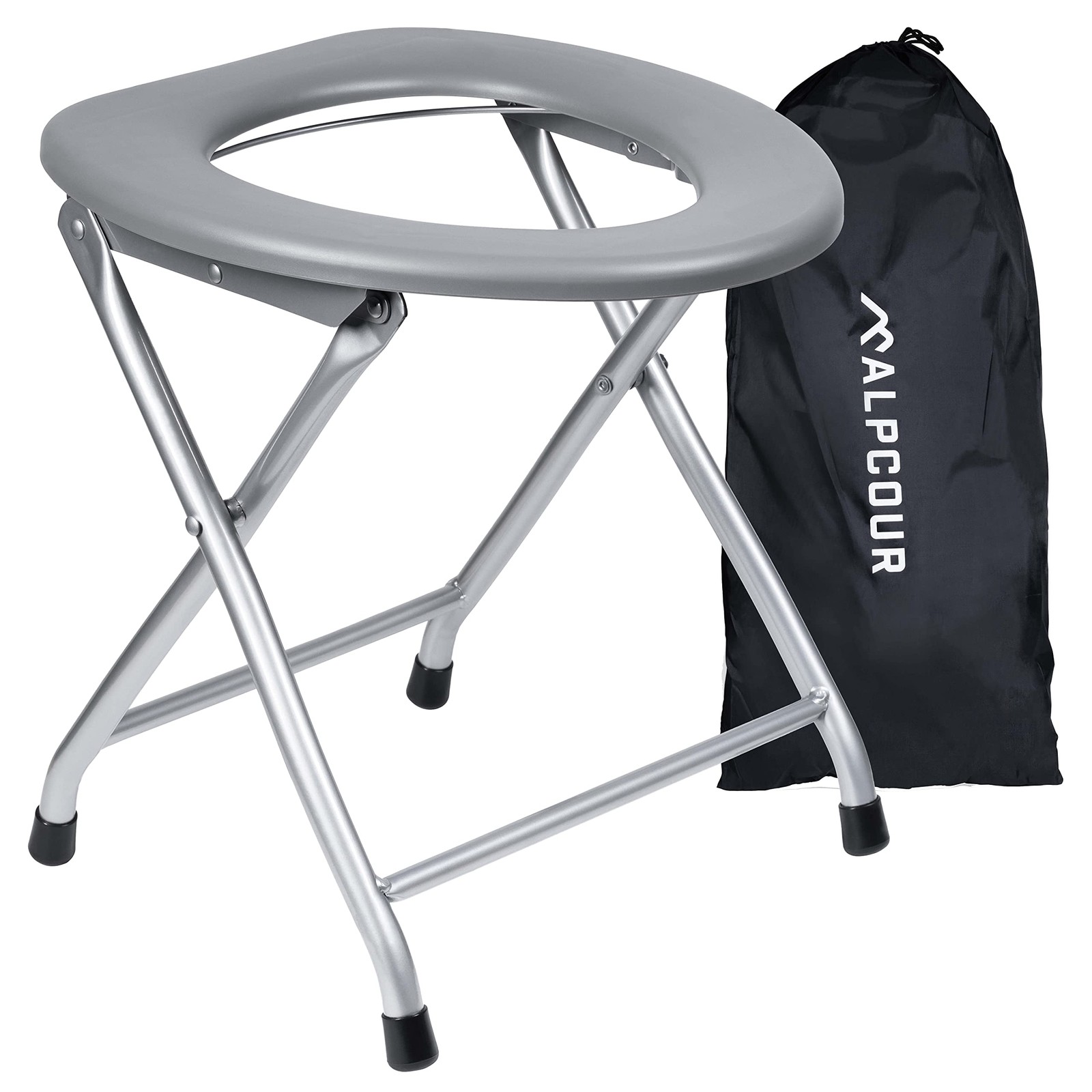 Portable Toilet Seat – Compact Lightweight Indoor & Outdoor Commode w/Built-I…