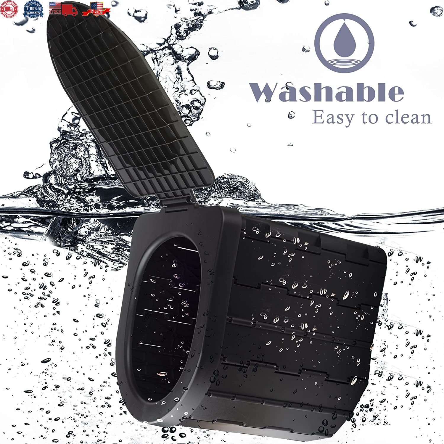 Portable Folding Toilet for Outdoor & Indoor Use, Multi-Use for Travel & Camping