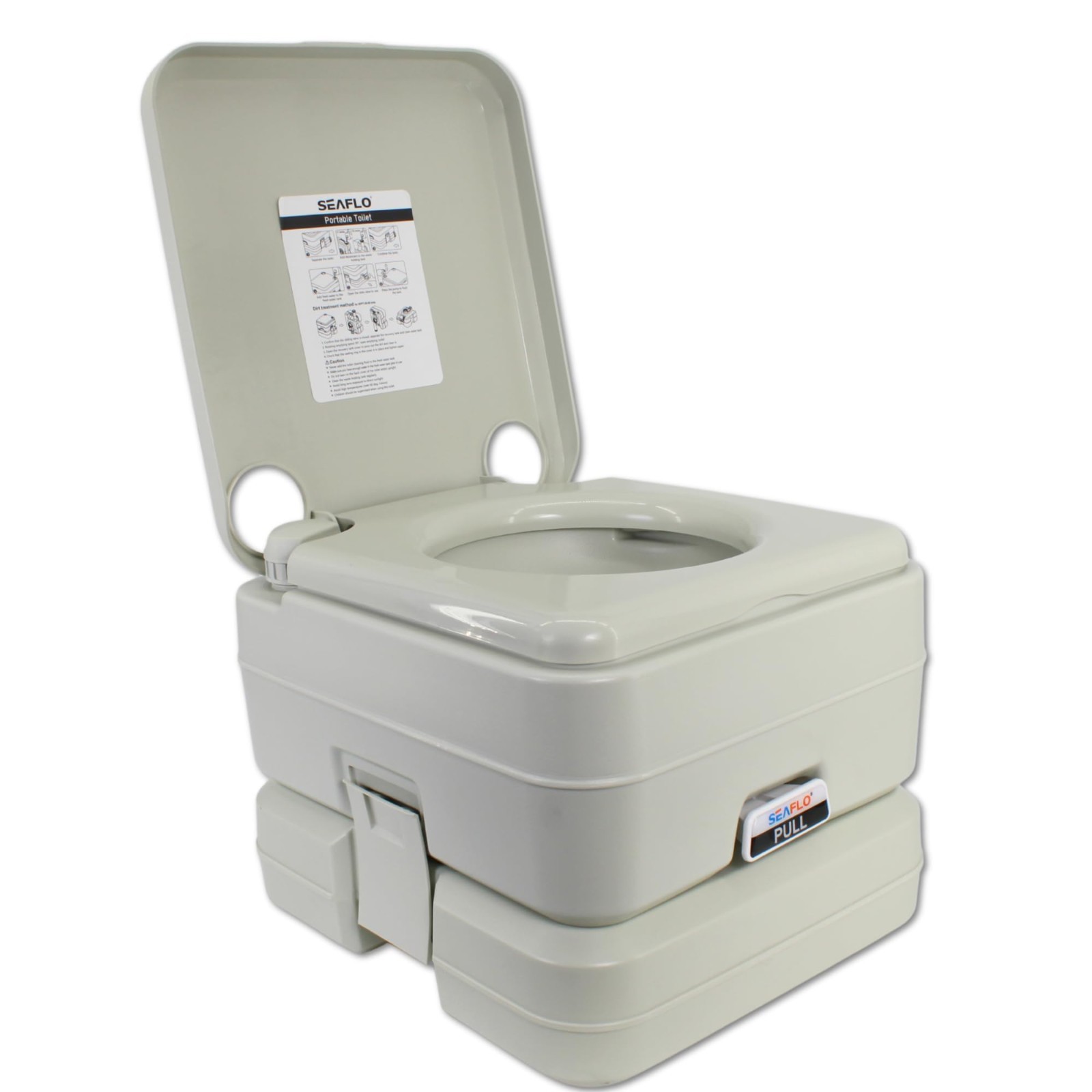 Portable Camping Toilet 5.8 Gallon – 100 Flushes, 440 lbs Capacity, RV/Boat Use,