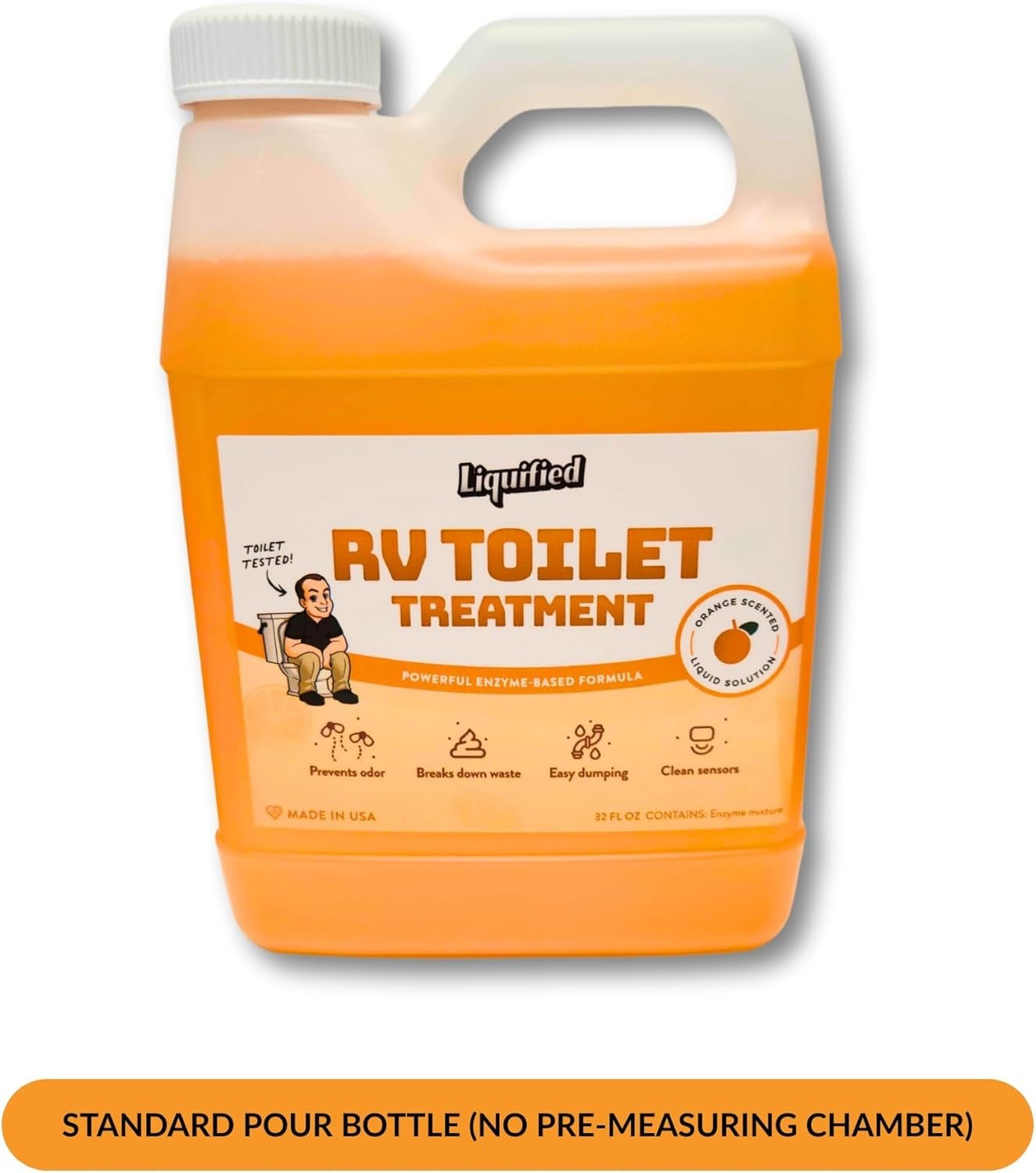 Biodegradable RV Waste Digester & Odor Eliminator with Fresh Orange Scent – 32oz
