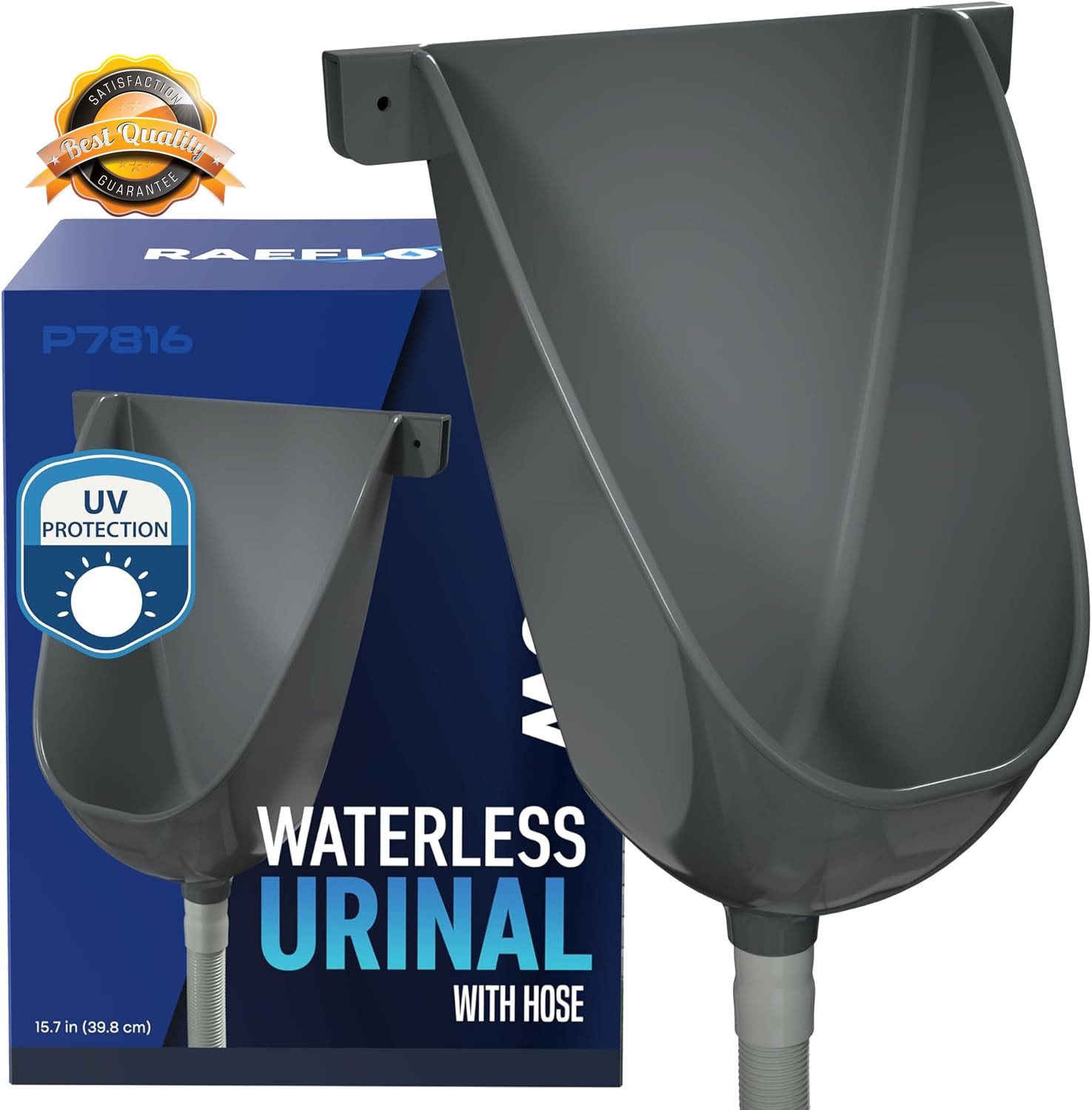 Waterless Urinal with Hose – UV Resistant outside Urinal, Outdoor Plastic Urinal