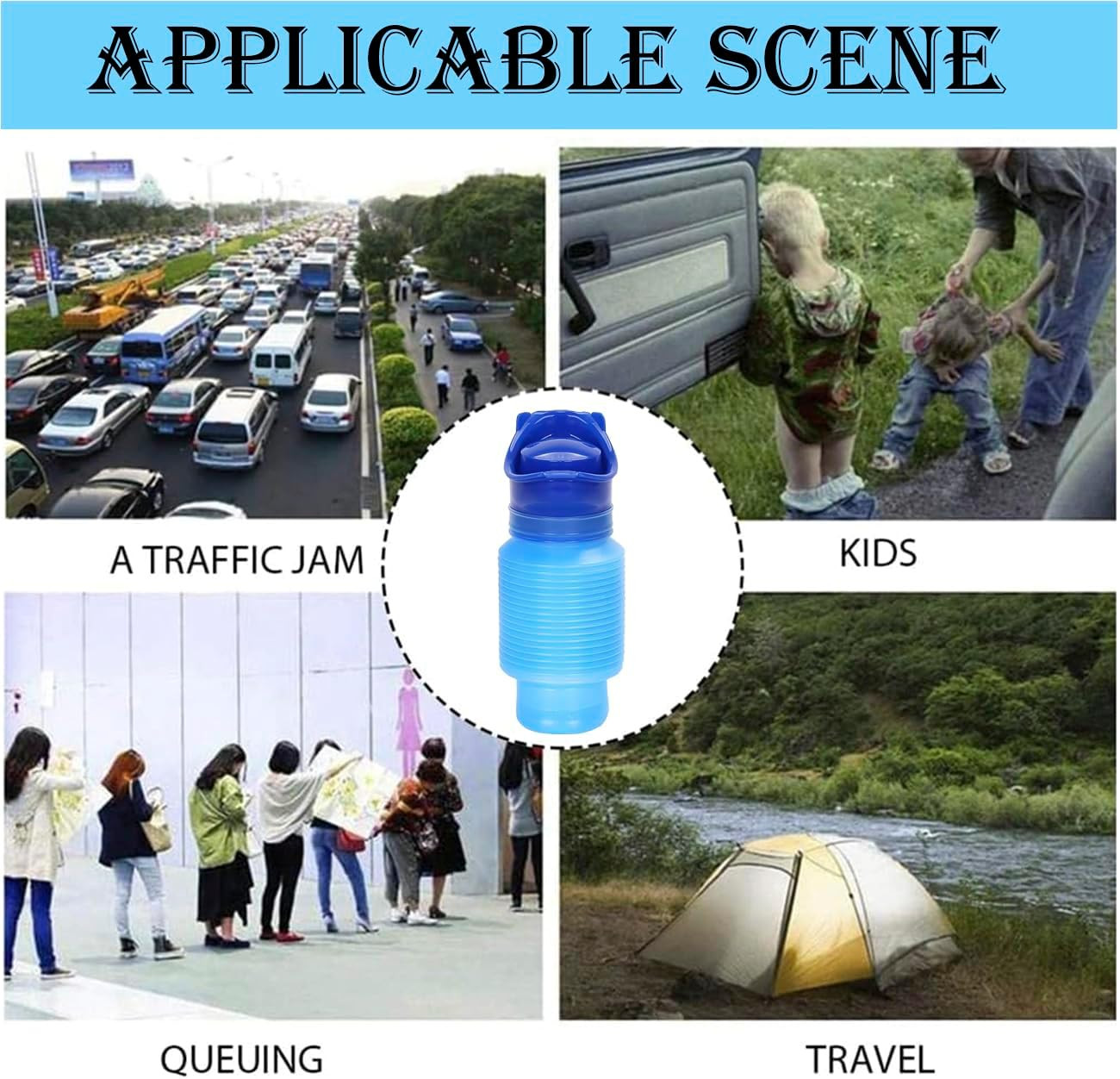 Urinario Portatil de Emergencia Botella de Orina Reutilizable para Viaje 2 Pack
