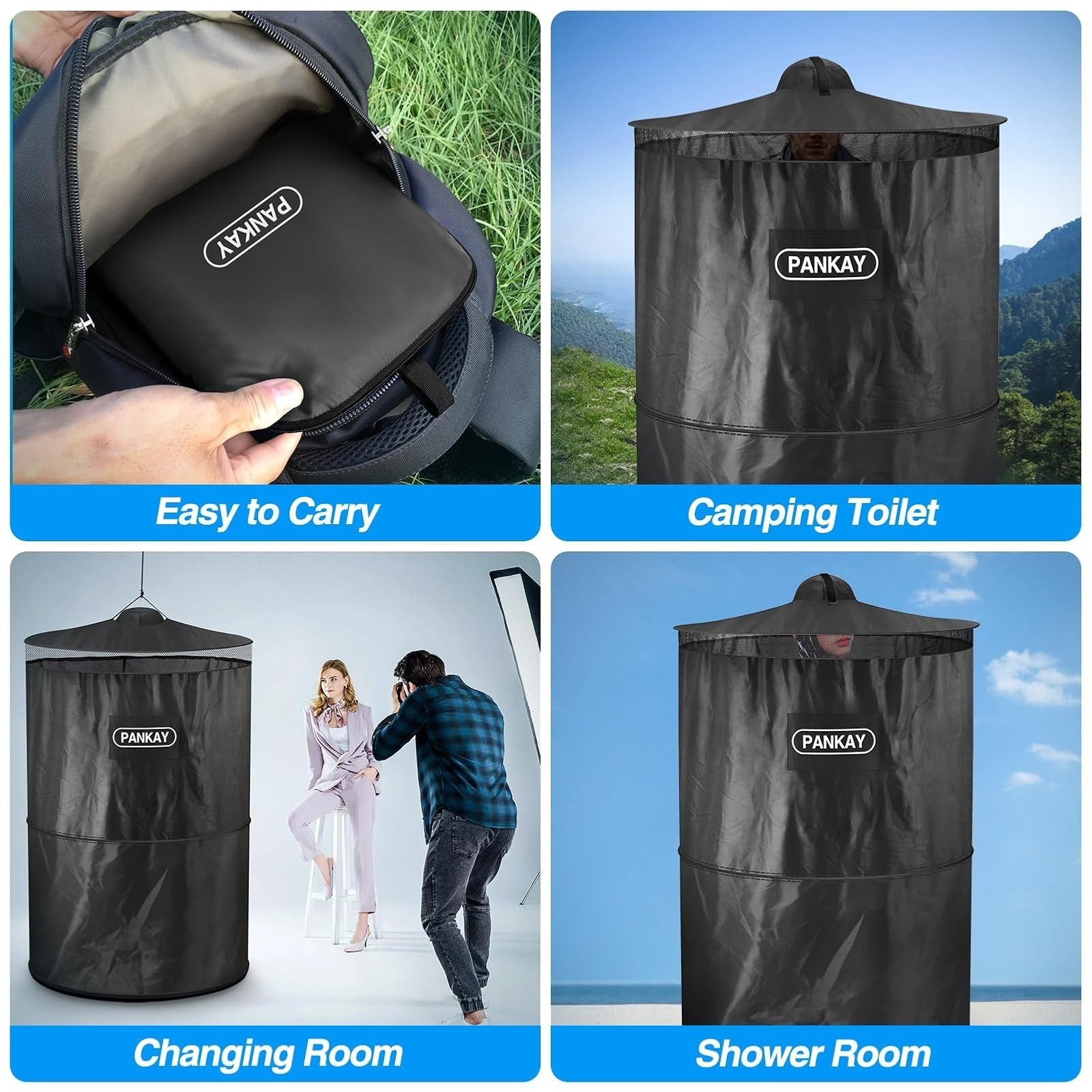 Pankay Portable Outdoor Camping Toilet Tent – Pop Up Privacy Shelter