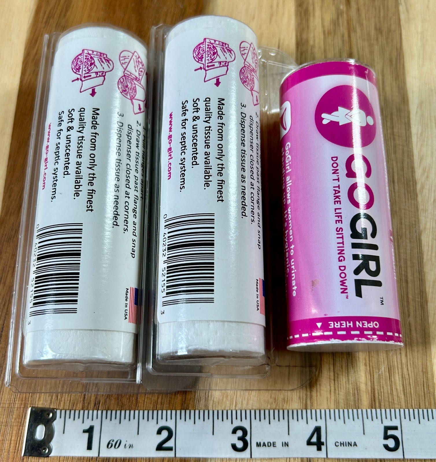 Go Girl Female Urination Device (FUD) & 2 Travel Toilet Paper Camping Hiking