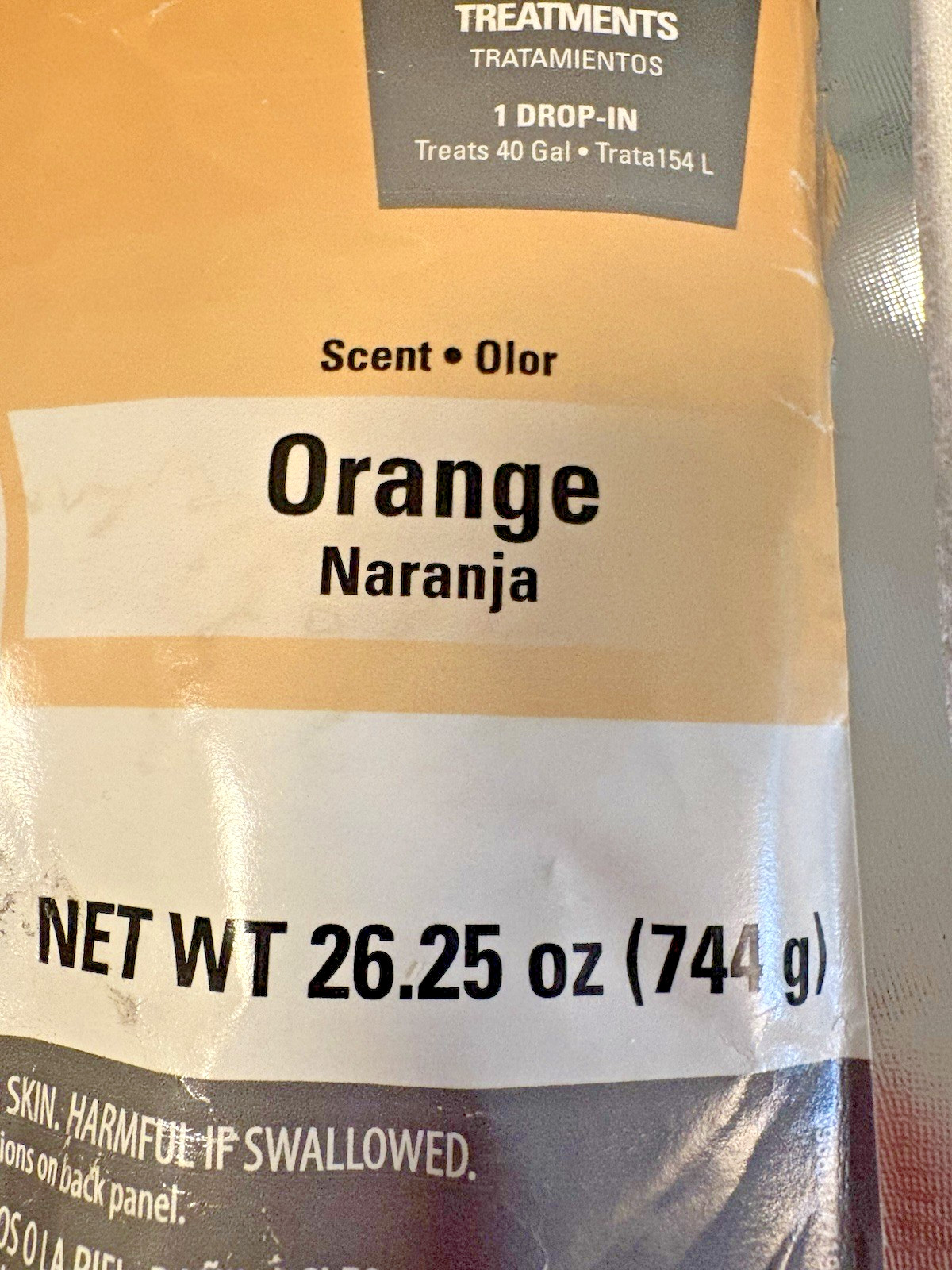 LOT OF 2 FULL TIME RV DROP-INS RV TOILET TREATMENT (ORANGE SCENT) 15 TREATMENTS