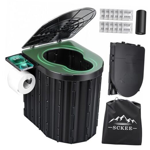 Camping Toilet, Portable Toilet for Adults, Portable Travel Floding Toilet