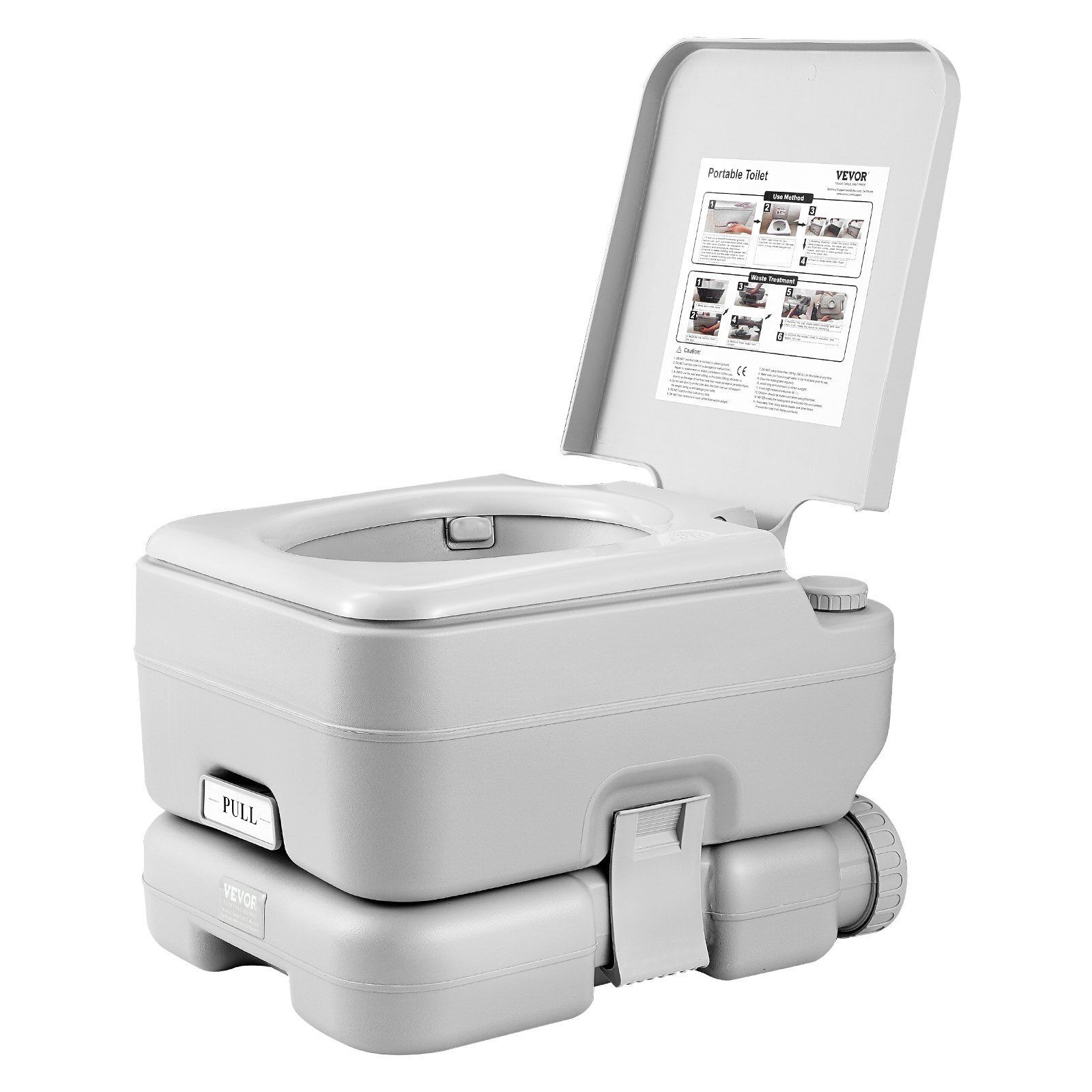 Portable Toilet for Camping Porta Potty with 3.2Gal Waste Tank&3.2Gal Flush Tank