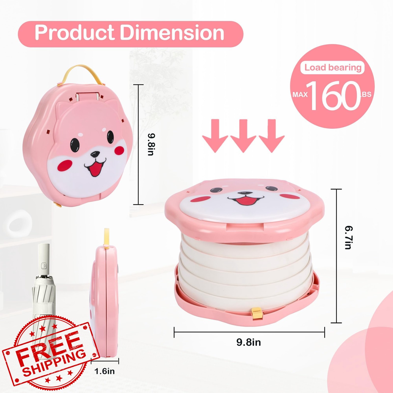 SunnySmile Portable Potty Light Pink 45 Bags