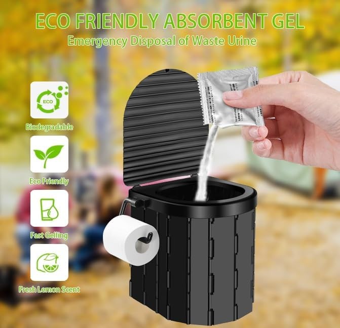Portable Camping Toilet Kit with Pop-Up Privacy Tent, Washable Outdoor Shower…