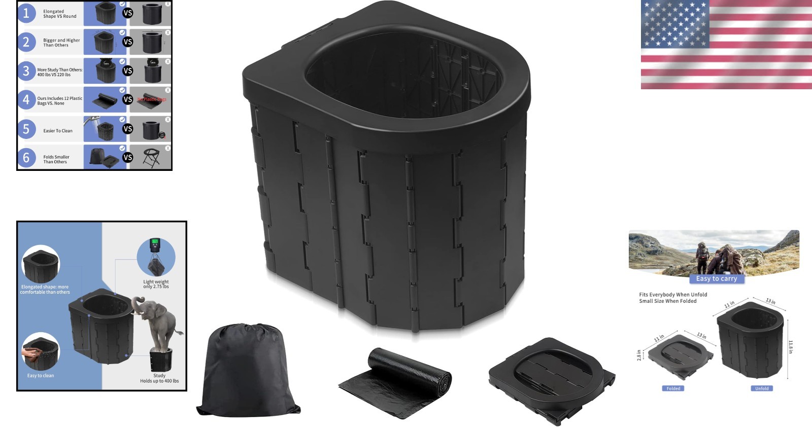 Sturdy Travel Commode for Camping & Emergency Use – Portable & Easy to Carry