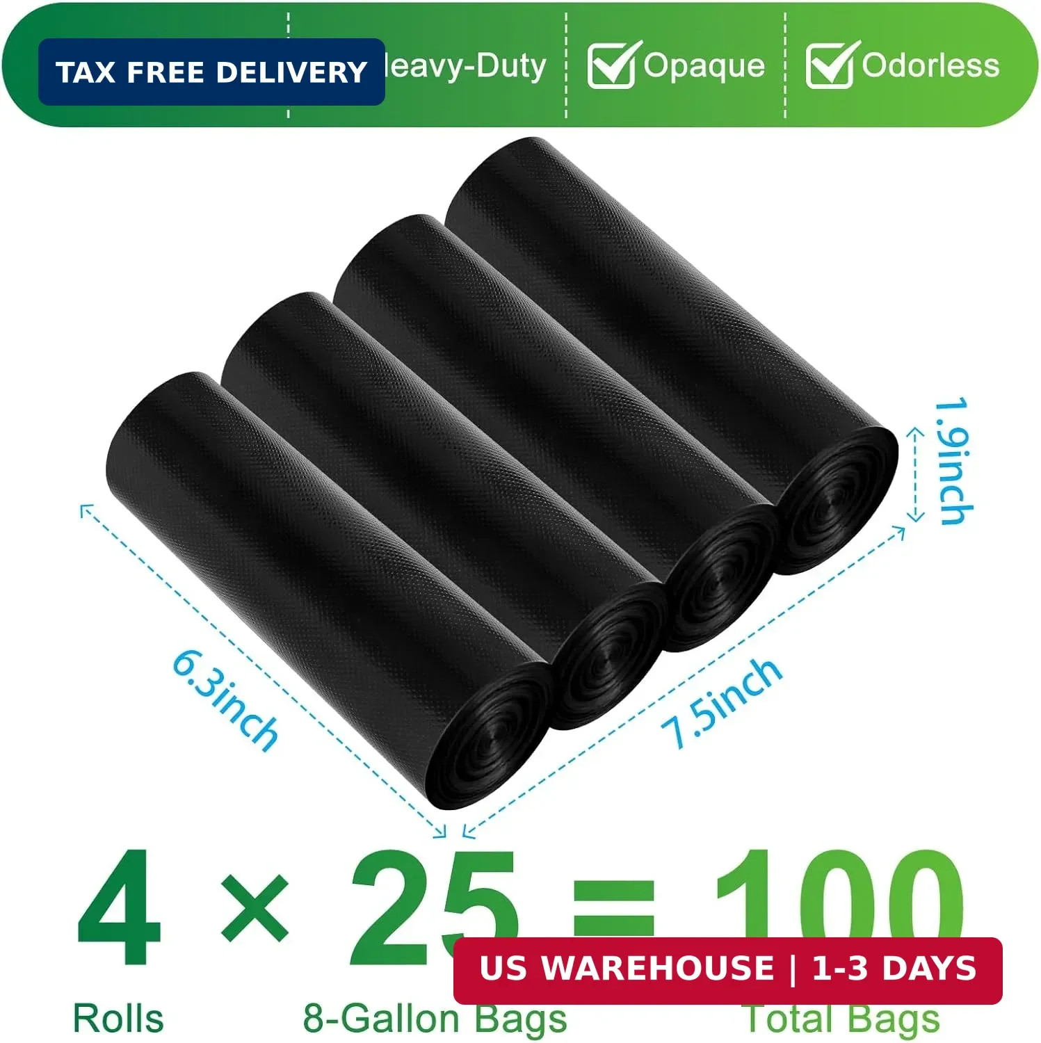 Portable Toilet Bags – 8 Gallon Camping Toilet Bags, Biodegradable Travel Potty